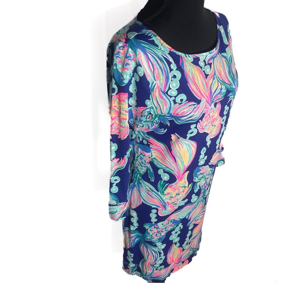Lilly Pulitzer Marlowe Dress Going Coastal Small Navy All Over‎ Koi Fish Print - Picture 3 of 12